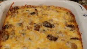 Sausage, Potato, Mushroom, Egg Casserole